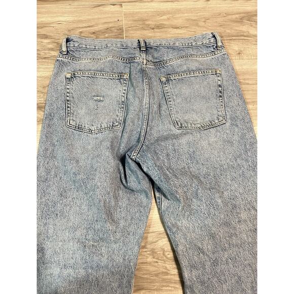 Free People Bren Boyfriend Jeans Womens Blue Distressed Boho Chic Button Fly 31 - Picture 7 of 8